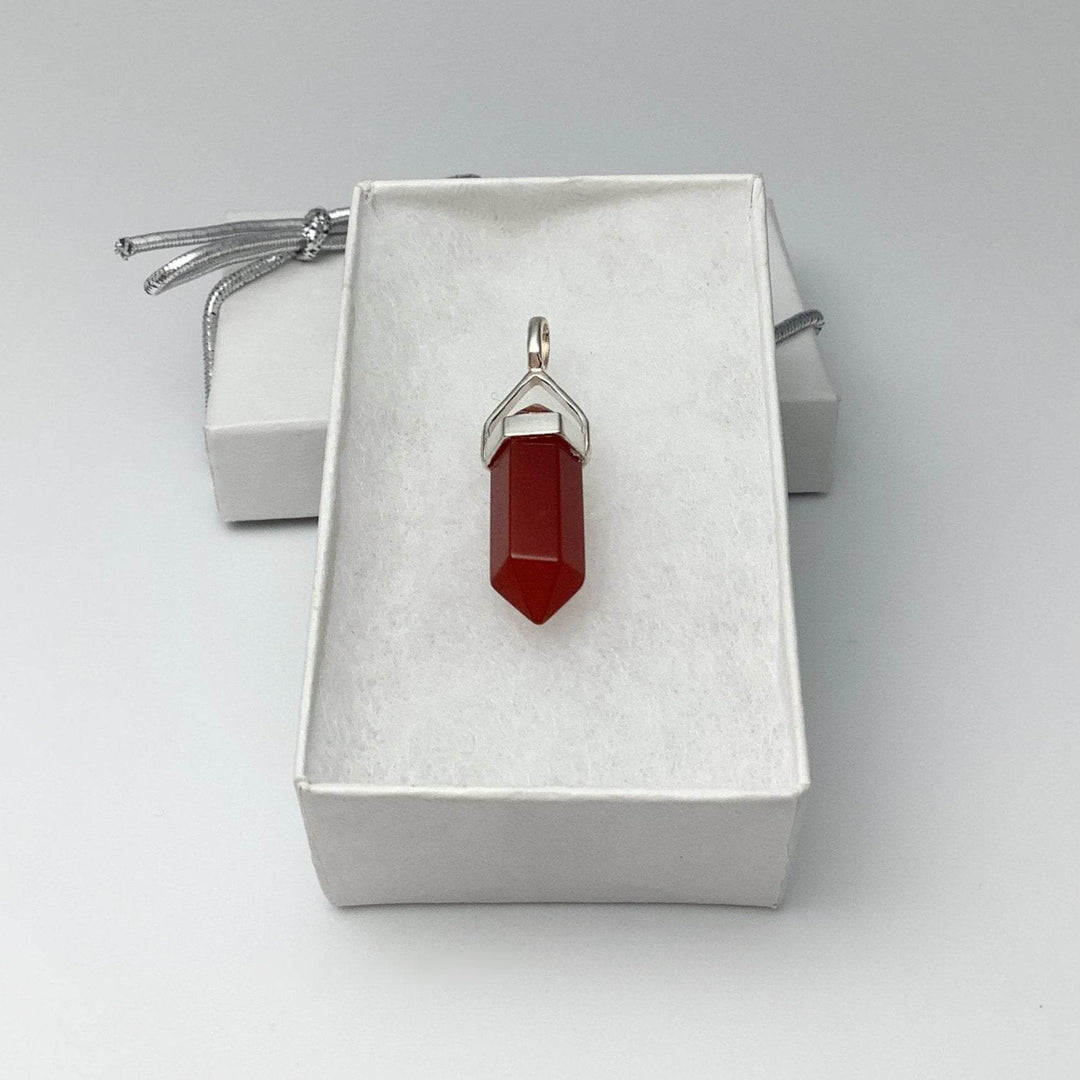 Carnelian Agate Double Terminated Point Pendant - Rocks and Gems Canada