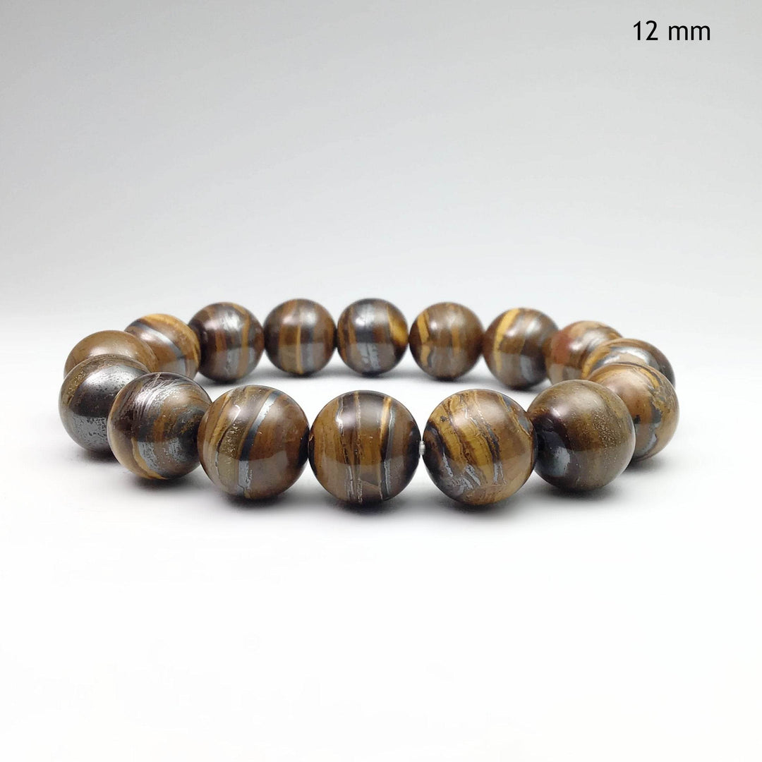Brown Gold Tiger Iron Beaded Bracelet - Rocks and Gems Canada