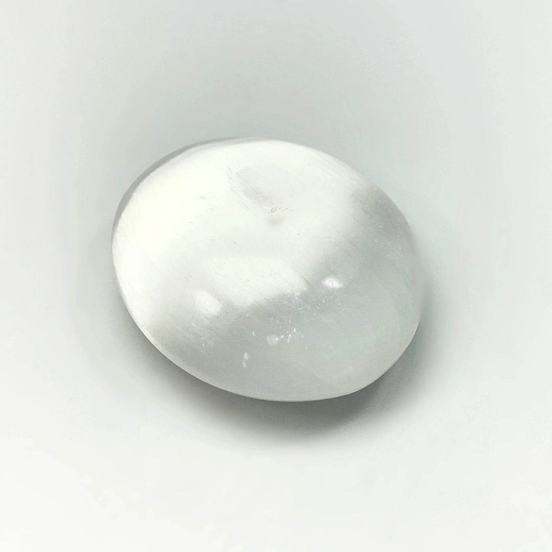 Selenite Palm Stone with Fatima Hand Engraving - Rocks and Gems Canada