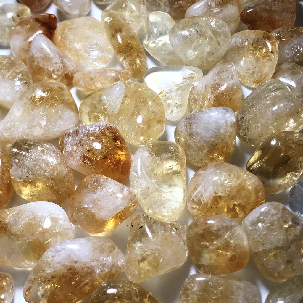 Citrine Small Tumbles Pouch - Rocks and Gems Canada