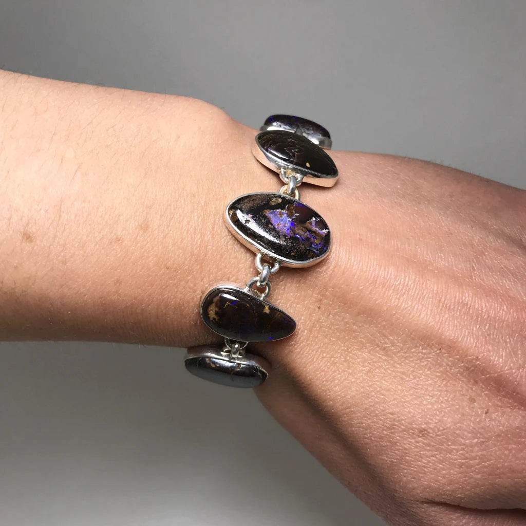 Boulder Opal Sterling Silver Bracelet - Rocks and Gems Canada