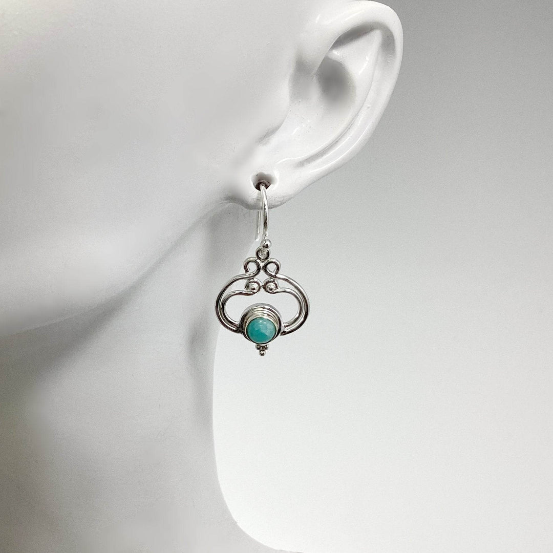 Amazonite Dangle Earrings - Rocks and Gems Canada