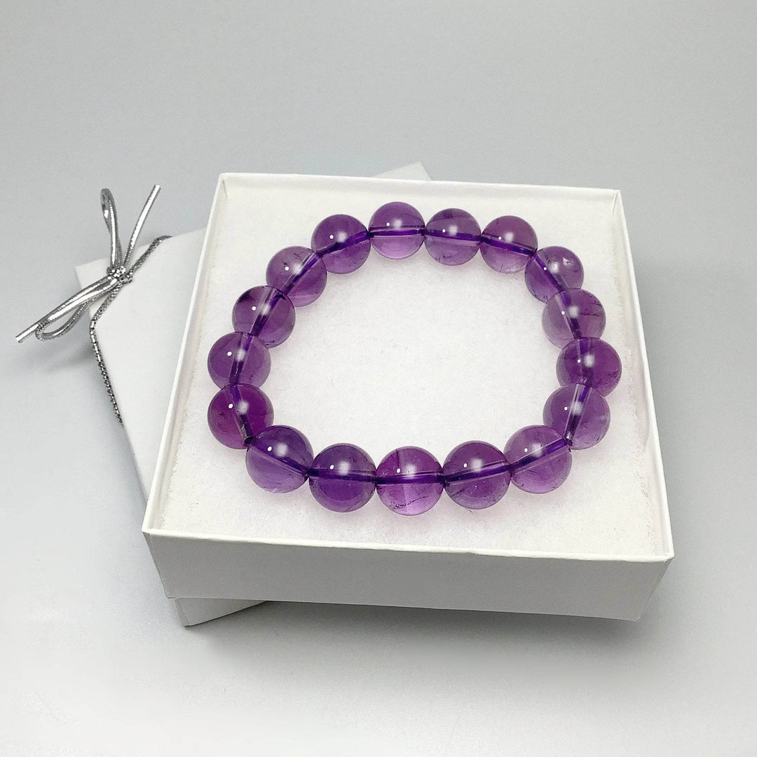 Amethyst Beaded Bracelet - High Quality - Rocks and Gems Canada