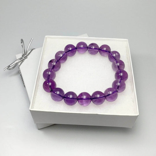 Amethyst Beaded Bracelet - High Quality - Rocks and Gems Canada
