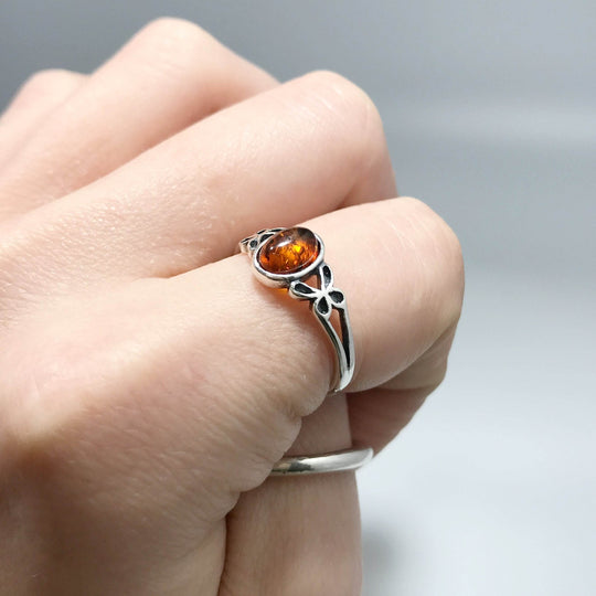 Cognac Amber Ring - Rocks and Gems Canada