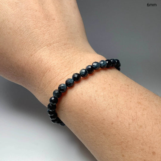 Blue Tiger Eye Faceted Beaded Bracelet - Rocks and Gems Canada