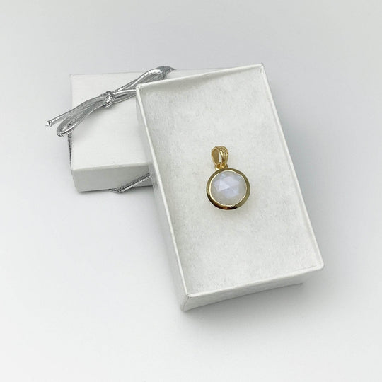 Rainbow Moonstone Gold Finish Pendant - Rocks and Gems Canada