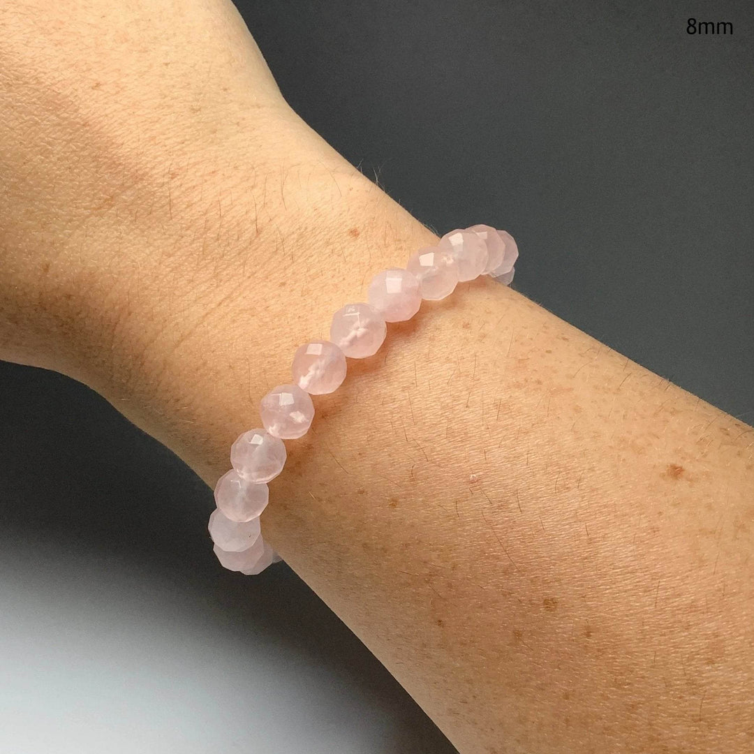Rose Quartz Faceted Beaded Bracelet - Rocks and Gems Canada