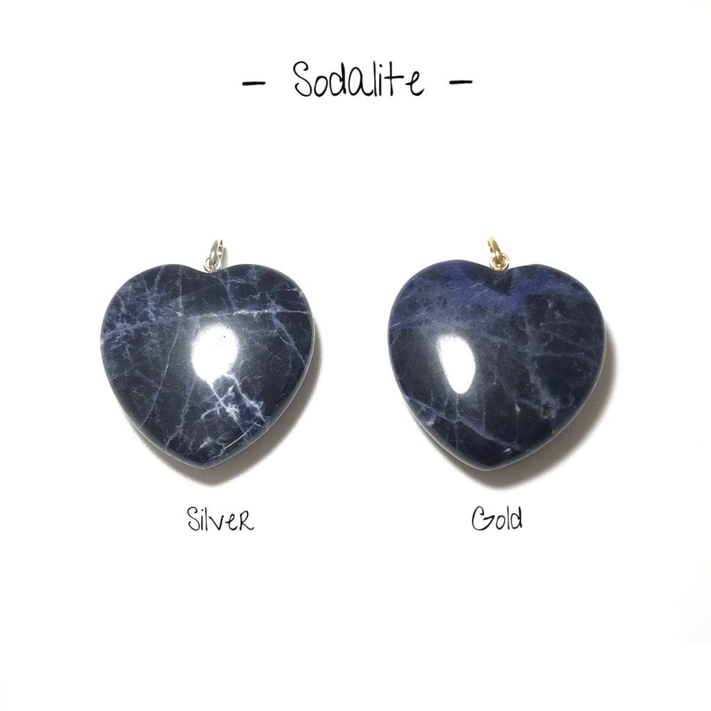 Heart Shaped Gemstone Pendant - Large - Rocks and Gems Canada