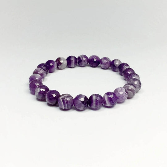 Chevron Amethyst Faceted Beaded Bracelet - Rocks and Gems Canada