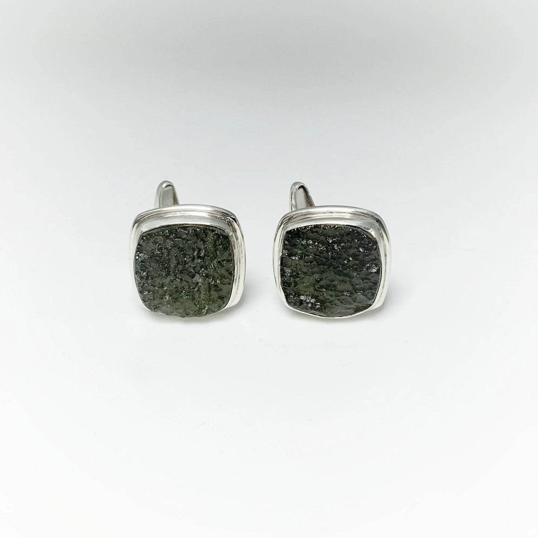 Moldavite Cufflinks - Rocks and Gems Canada
