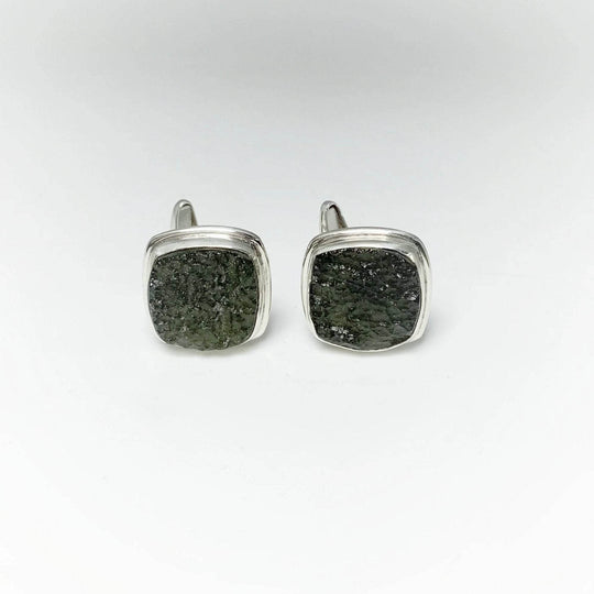 Moldavite Cufflinks - Rocks and Gems Canada