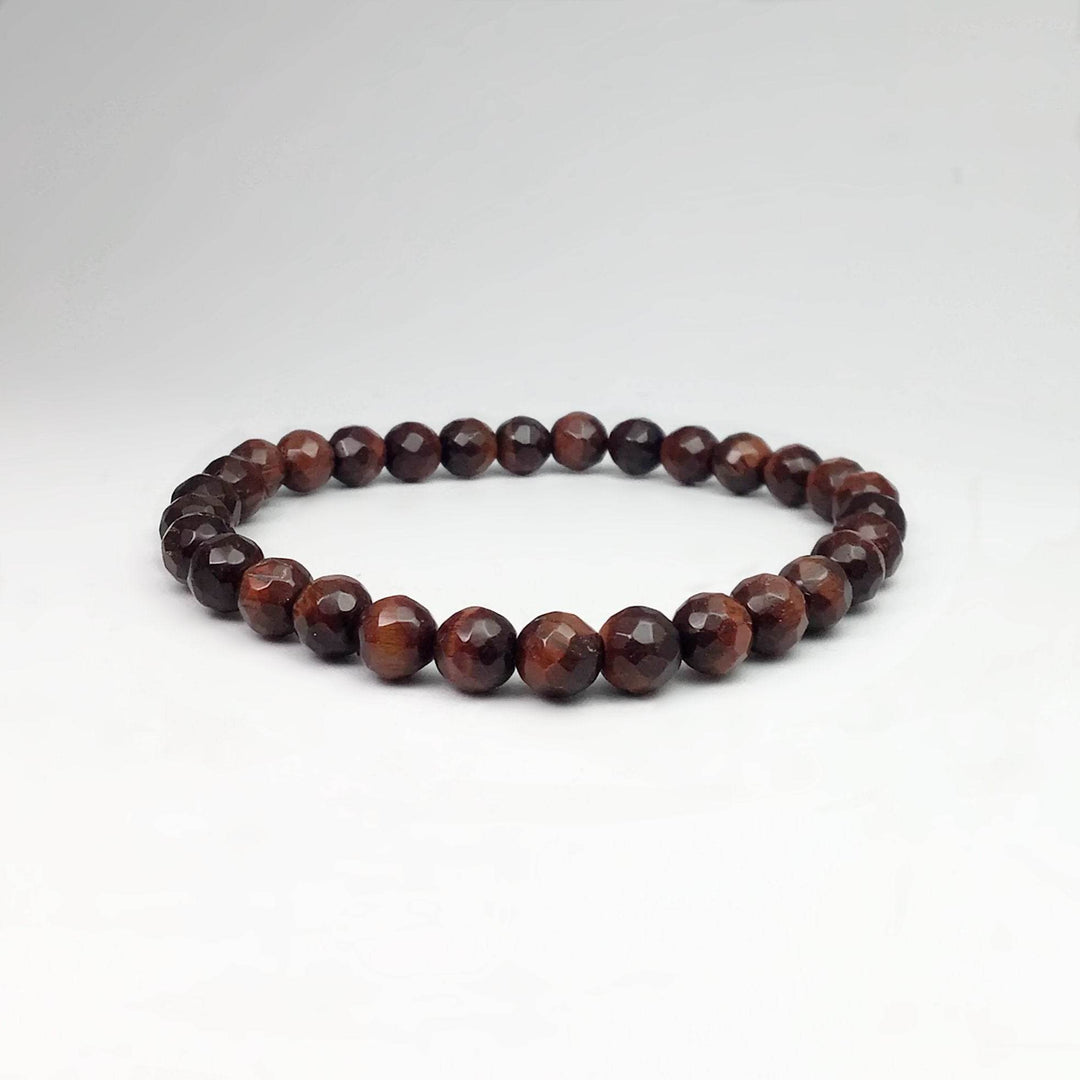 Red Tiger Eye Faceted Beaded Bracelet - Rocks and Gems Canada