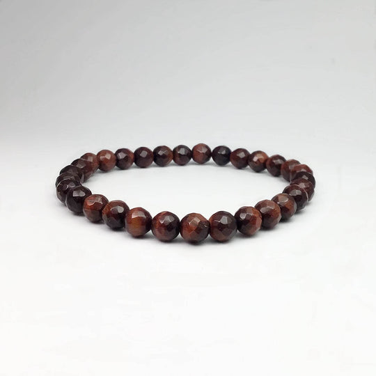 Red Tiger Eye Faceted Beaded Bracelet - Rocks and Gems Canada