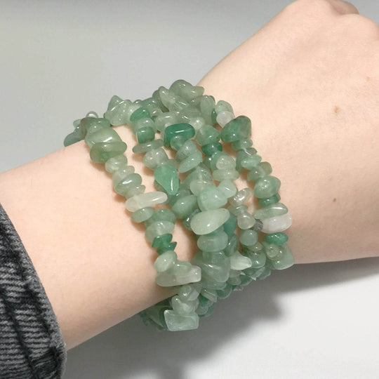 Green Aventurine Chip Beaded Bracelet - Rocks and Gems Canada