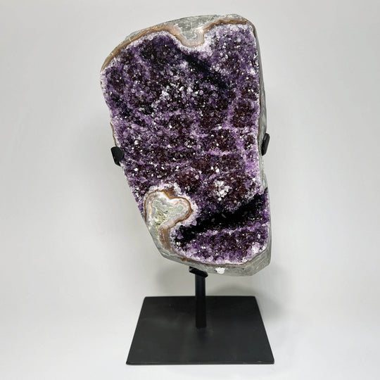 Large Amethyst Druze Cluster on Display Stand - Rocks and Gems Canada