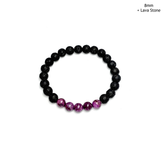 Purple Crazy Lace Agate Beaded Bracelet - Rocks and Gems Canada