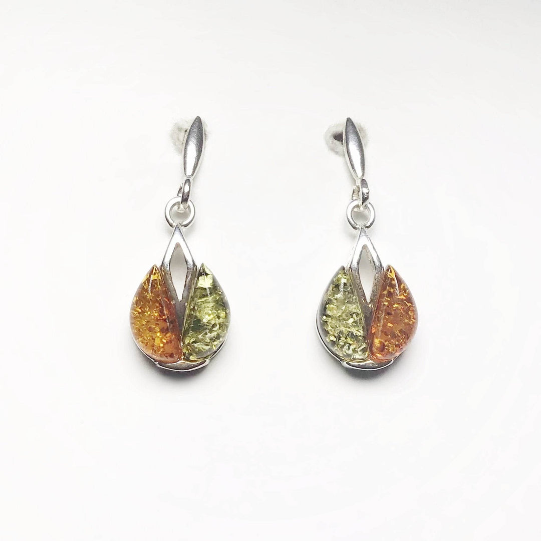Mixed Amber Stud Earrings - Rocks and Gems Canada