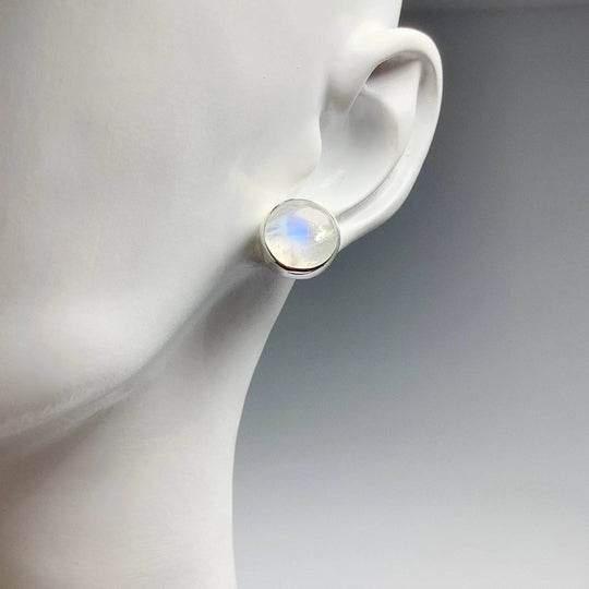 Rainbow Moonstone Stud Earrings - Rocks and Gems Canada