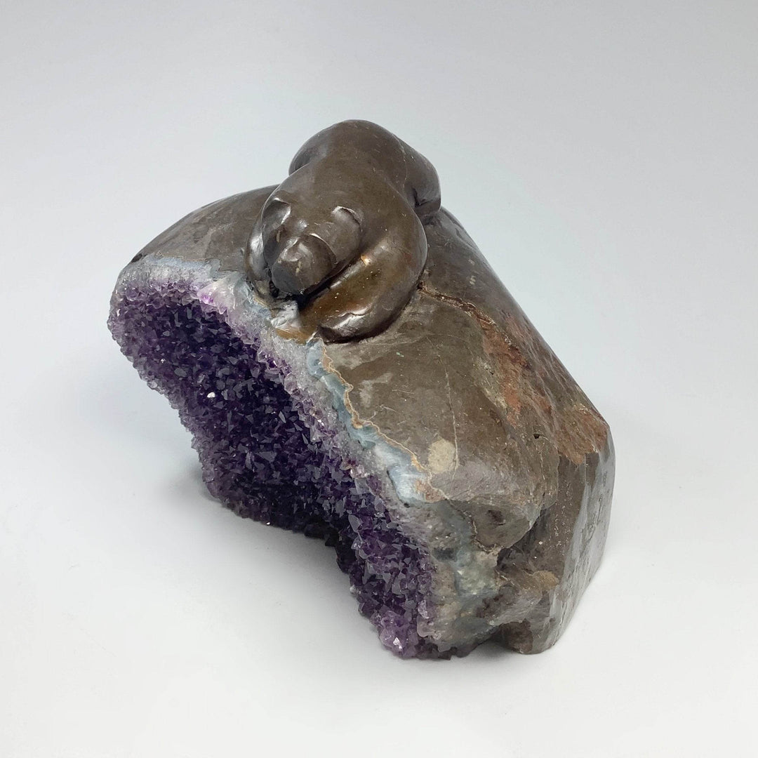 Amethyst Bear Carving - Rocks and Gems Canada