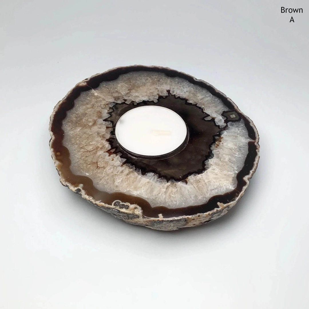 Agate Candle Holder - Rocks and Gems Canada
