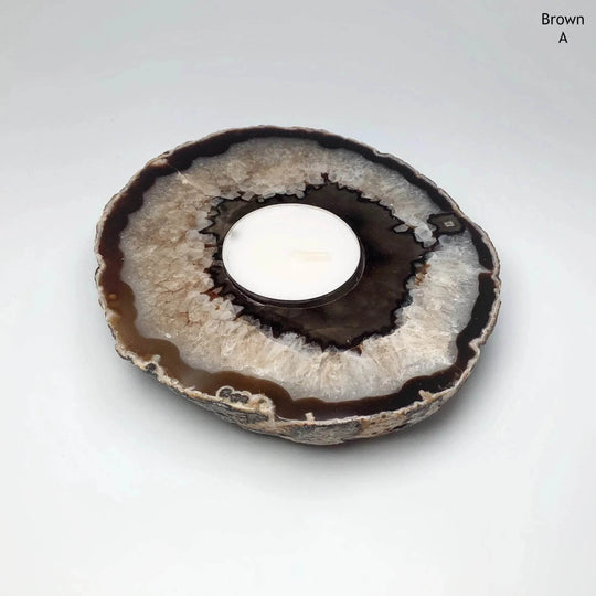 Agate Candle Holder - Rocks and Gems Canada
