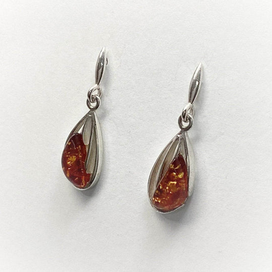 Cognac Amber Stud Earrings - Rocks and Gems Canada
