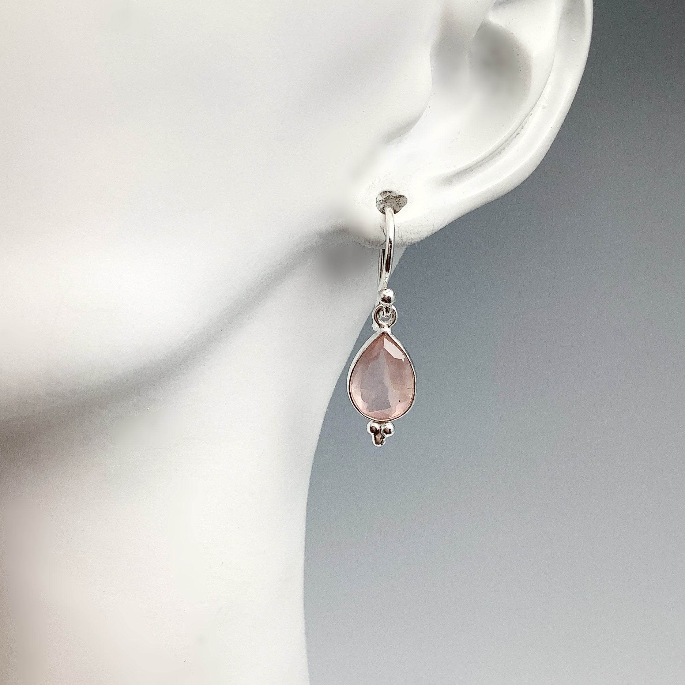 Rose Quartz Dangle Earrings - Rocks and Gems Canada