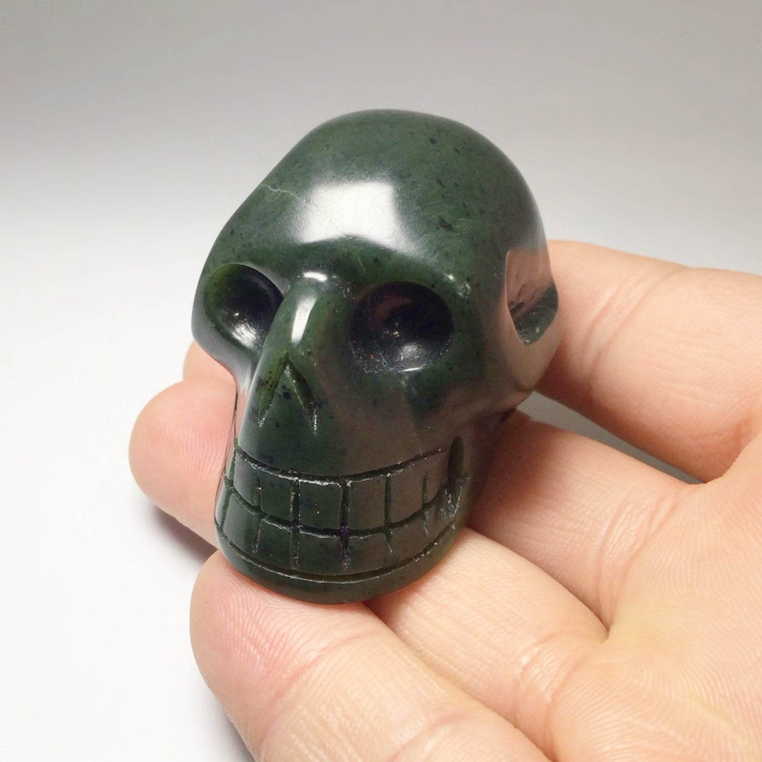 Carved Canadian Jade Skull - Rocks and Gems Canada