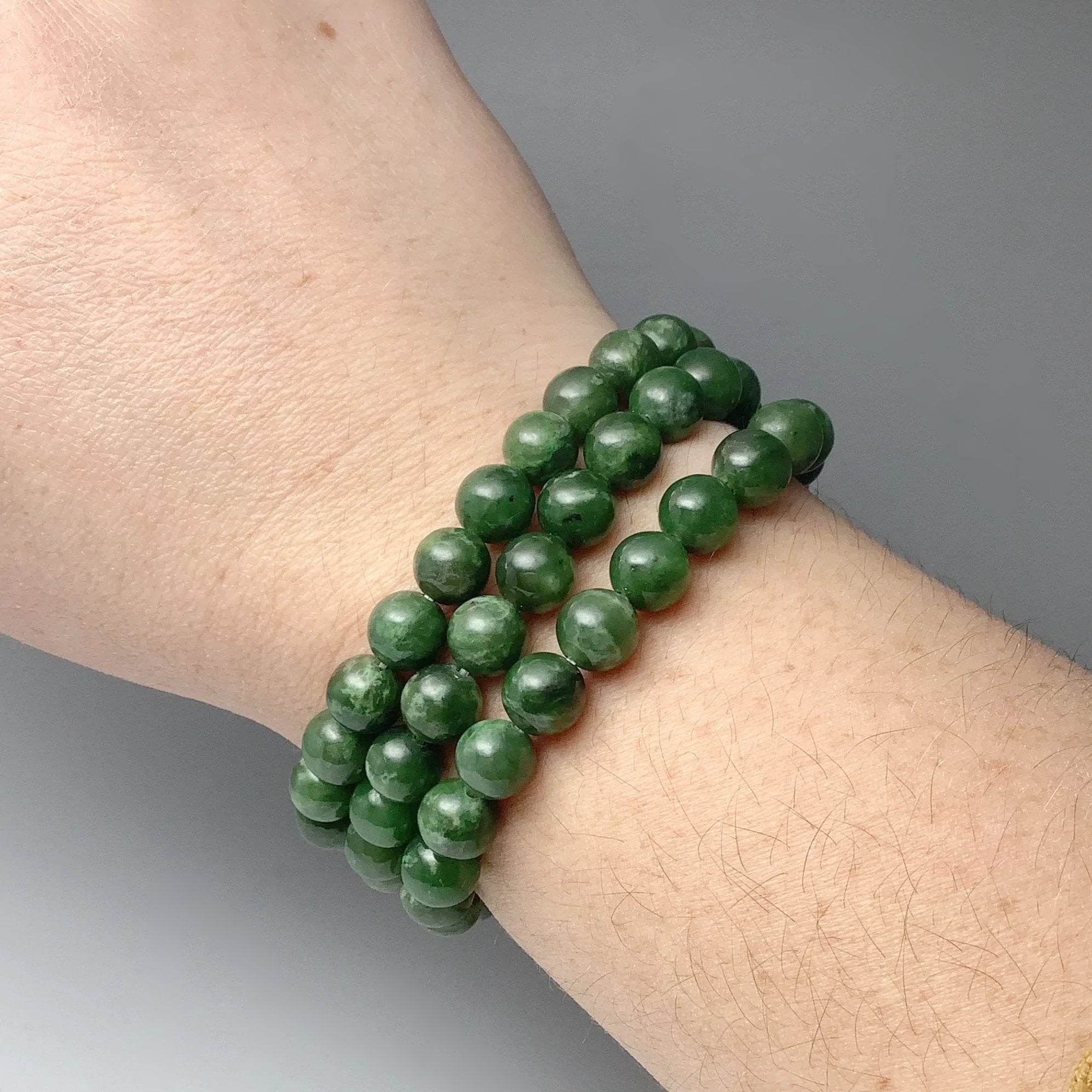 Canadian Jade Triple Wrap Beaded Bracelet - Rocks and Gems Canada