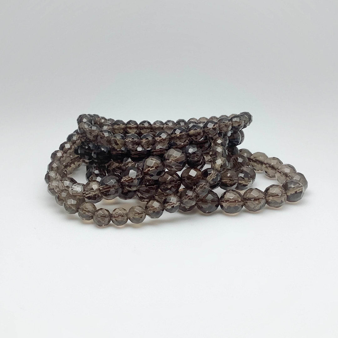 Smoky Quartz Faceted Beaded Bracelet - Rocks and Gems Canada