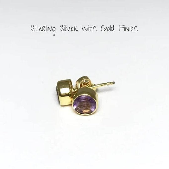 Amethyst Stud Earrings - Rocks and Gems Canada