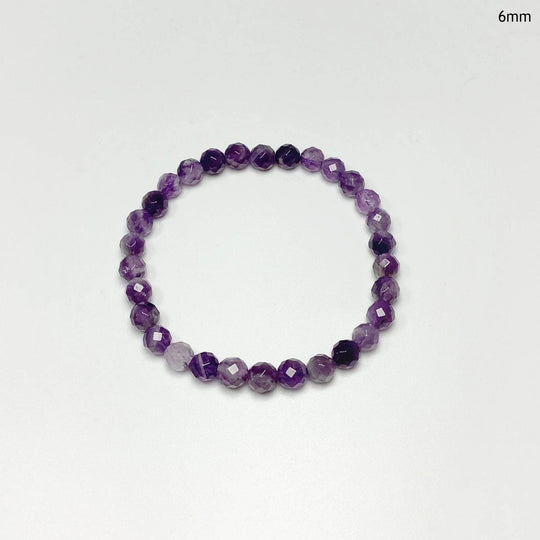 Chevron Amethyst Faceted Beaded Bracelet - Rocks and Gems Canada