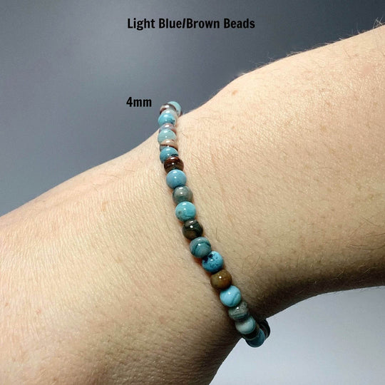Blue Crazy Lace Agate Beaded Bracelet - Rocks and Gems Canada