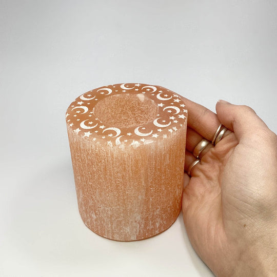 Selenite Candle Holder - Rocks and Gems Canada