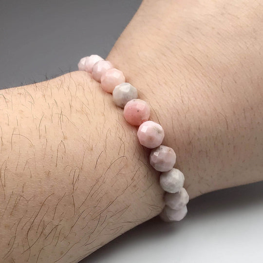 Peruvian Pink Opal Faceted Beaded Bracelet - Rocks and Gems Canada