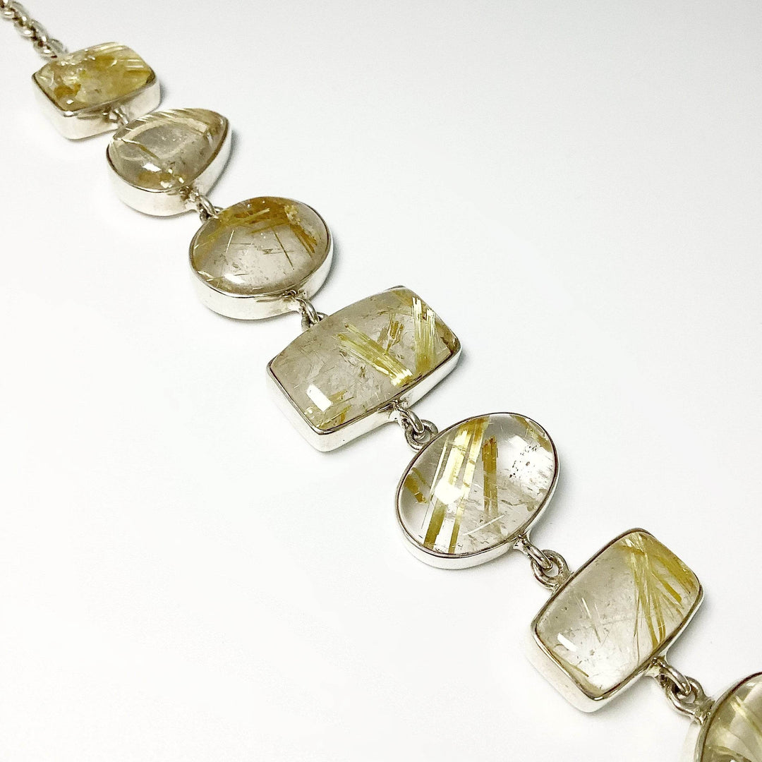 Rutilated Quartz Sterling Silver Bracelet - Rocks and Gems Canada
