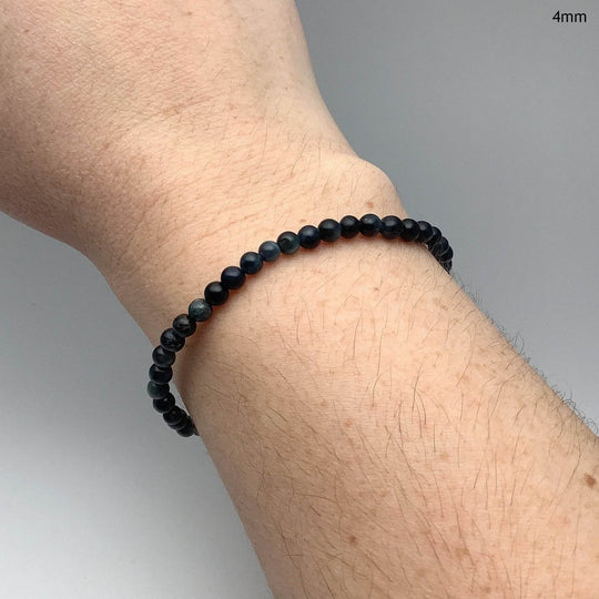 Blue Tiger Eye Beaded Bracelet - Rocks and Gems Canada