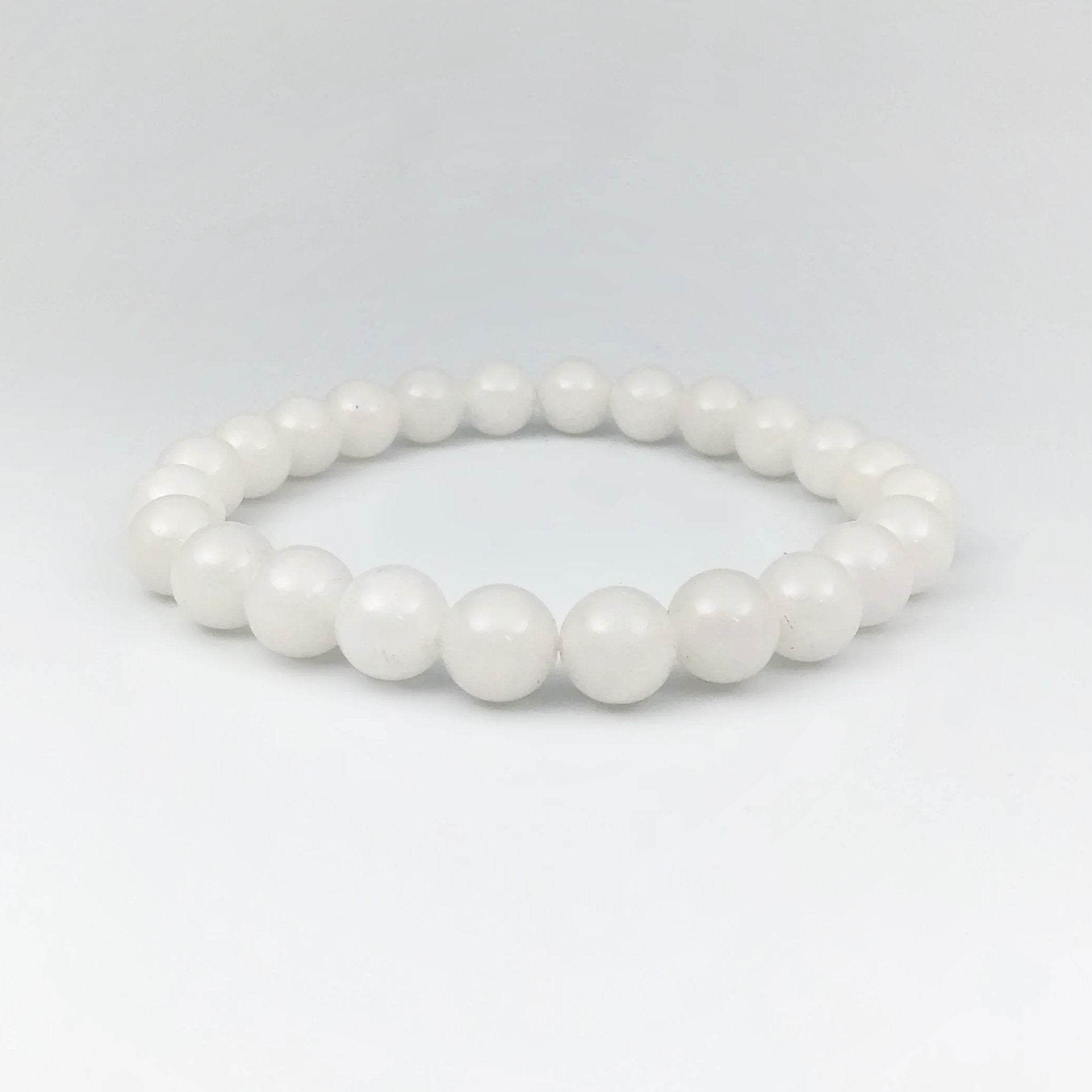 Milky Jade Beaded Bracelet - Rocks and Gems Canada