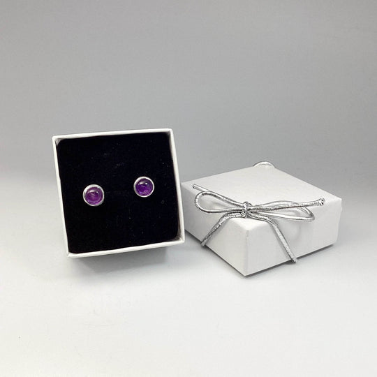Amethyst Stud Earrings - Rocks and Gems Canada