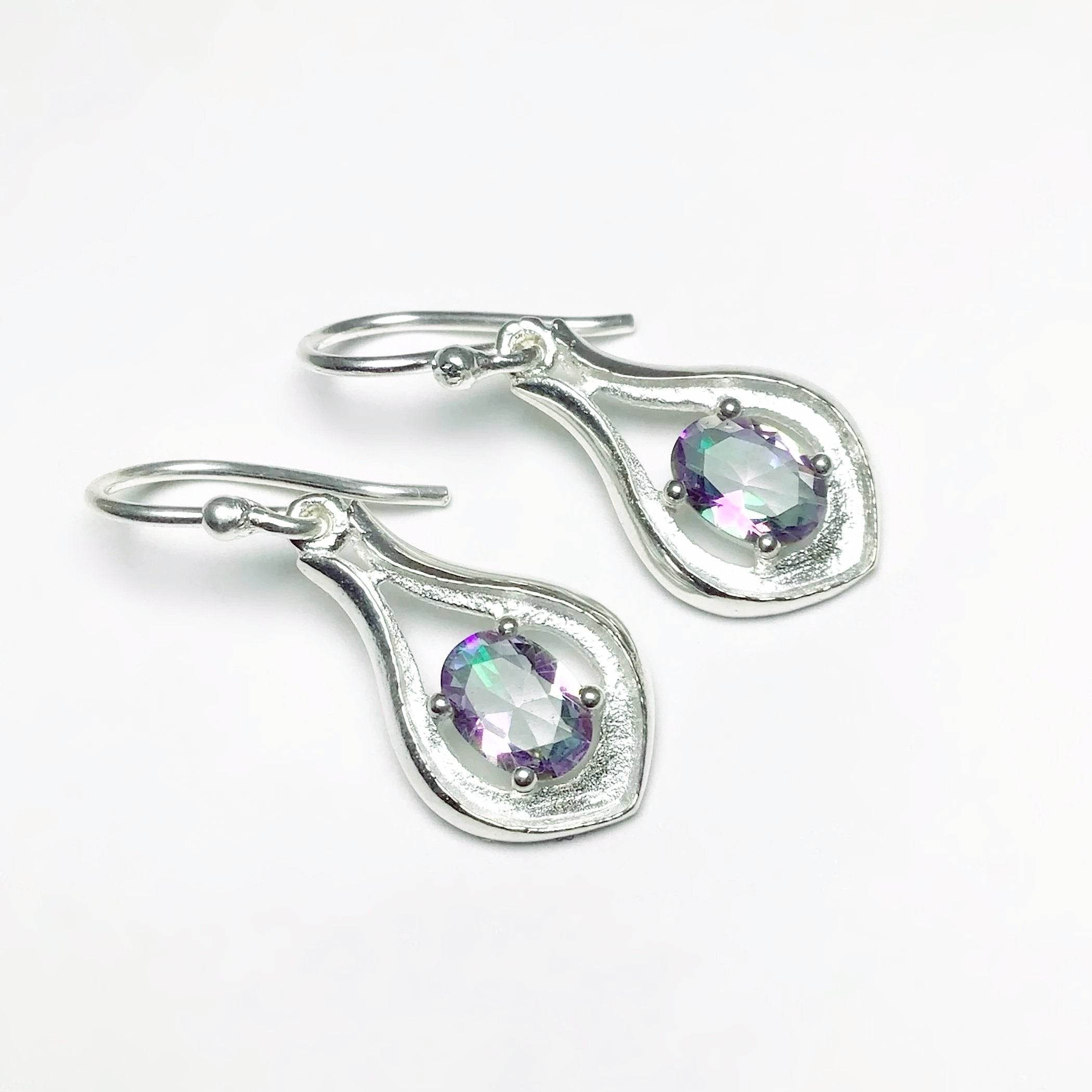 Mystic Topaz Dangle Earrings - Rocks and Gems Canada