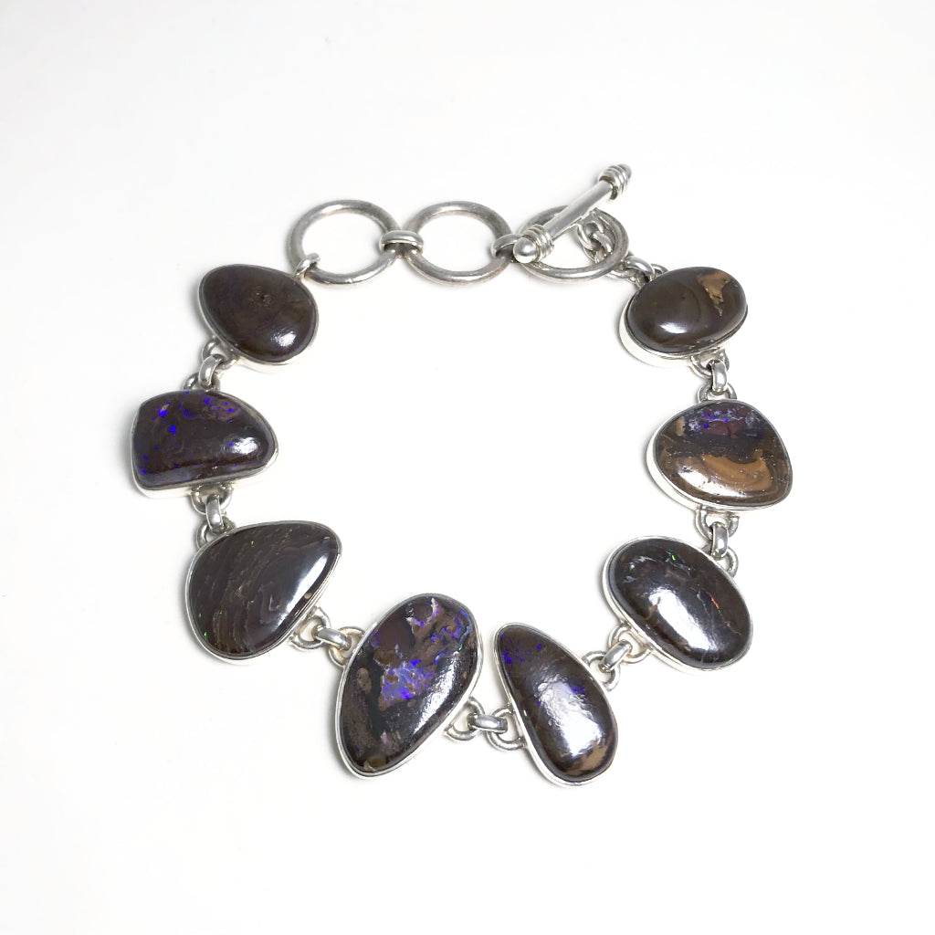 Boulder Opal Sterling Silver Bracelet - Rocks and Gems Canada