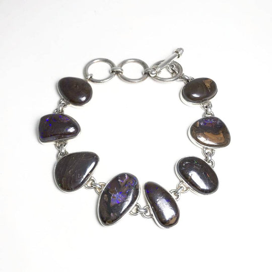 Boulder Opal Sterling Silver Bracelet - Rocks and Gems Canada