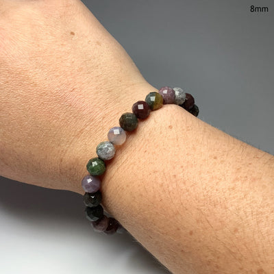 Indian Agate Faceted Beaded Bracelet