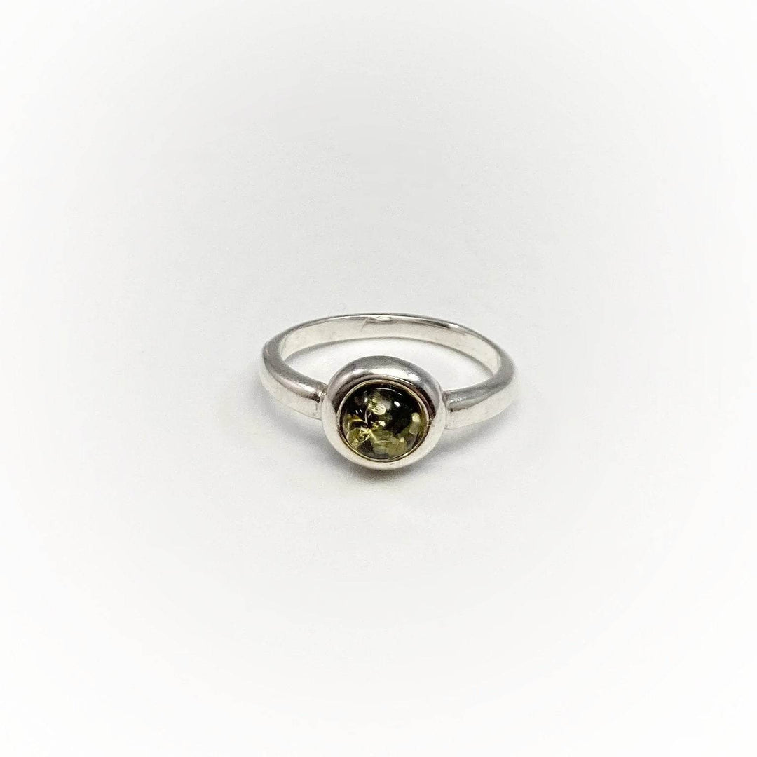 Green Amber Ring - Rocks and Gems Canada