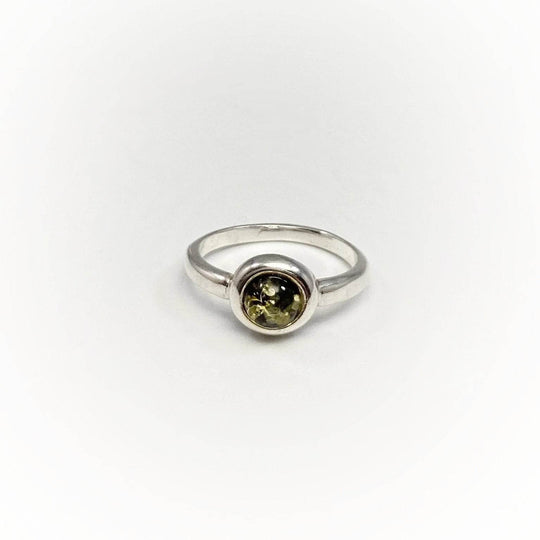 Green Amber Ring - Rocks and Gems Canada