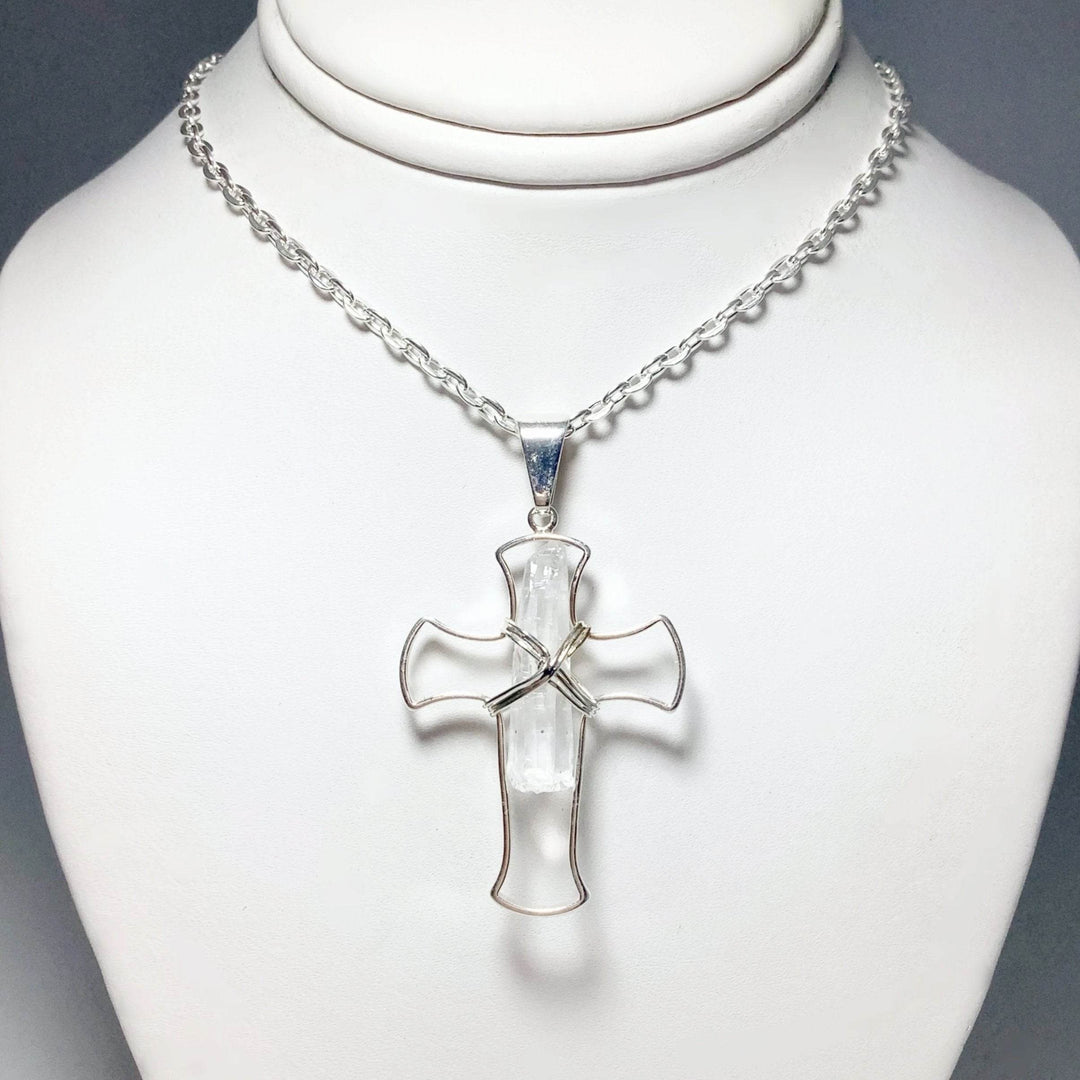 Quartz Cross Necklace - Rocks and Gems Canada