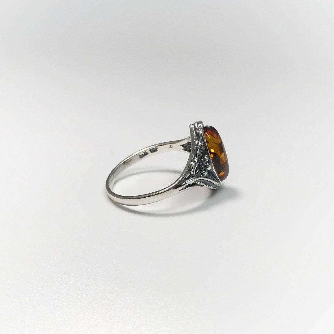 Cognac Amber Ring - Rocks and Gems Canada