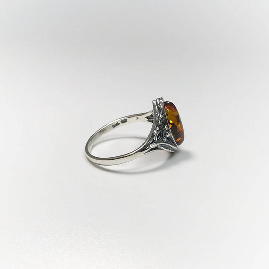 Cognac Amber Ring - Rocks and Gems Canada