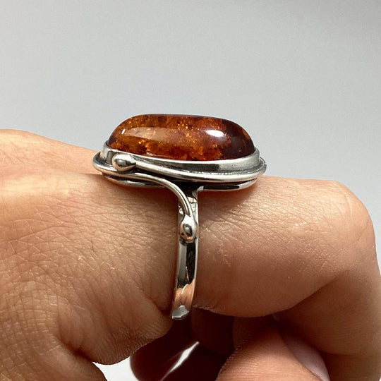 Cognac Amber Ring - Rocks and Gems Canada